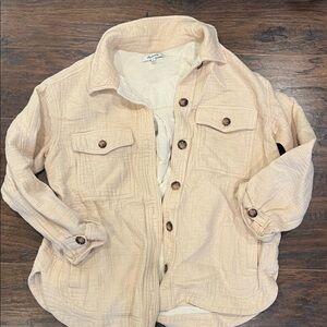 Madewell Light Tan Button-Up Jacket